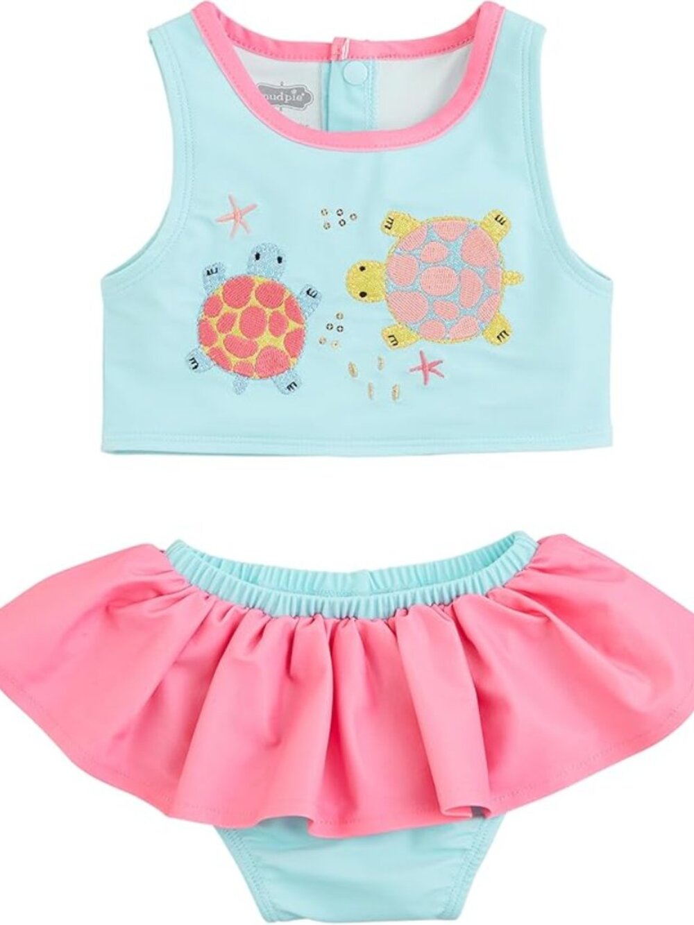 Mud Pie: Toddler Girl Turtle Applique 2 PC Swimsuit NEW